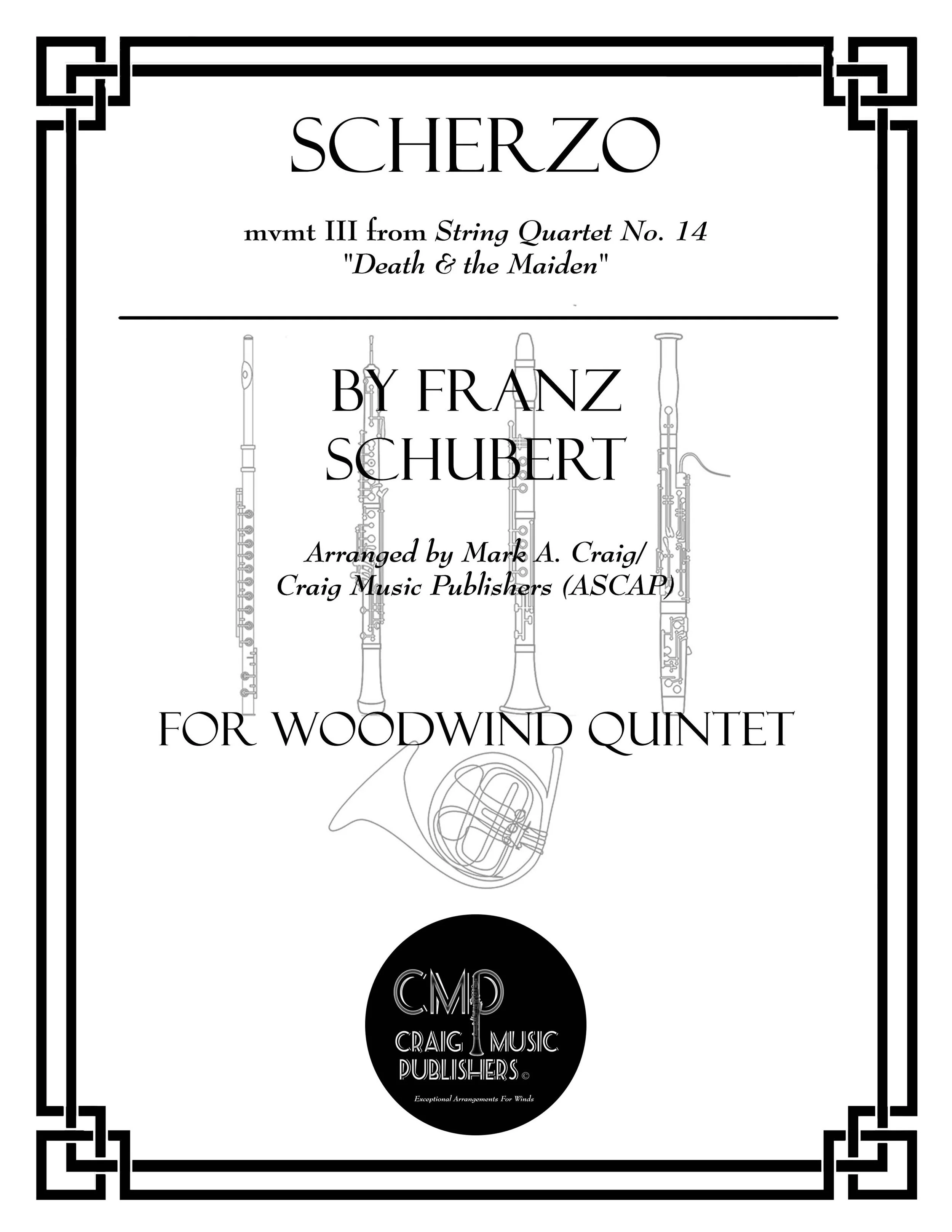 Woodwind Quintet Sheet Music | Schubert | Scherzo, from String